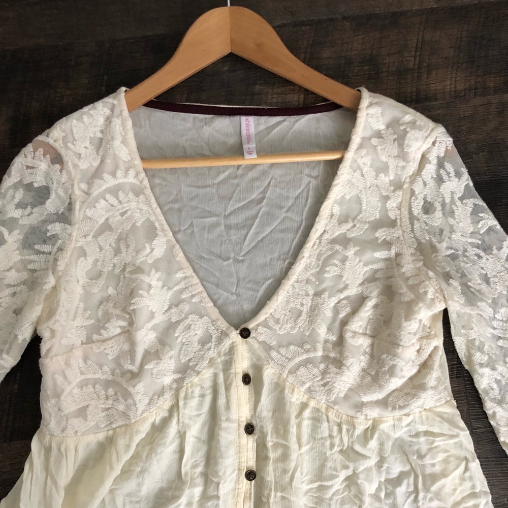 🌵 Target Exhilaration Lace Cardigan Bell Sleeve - Picture 4 of 7